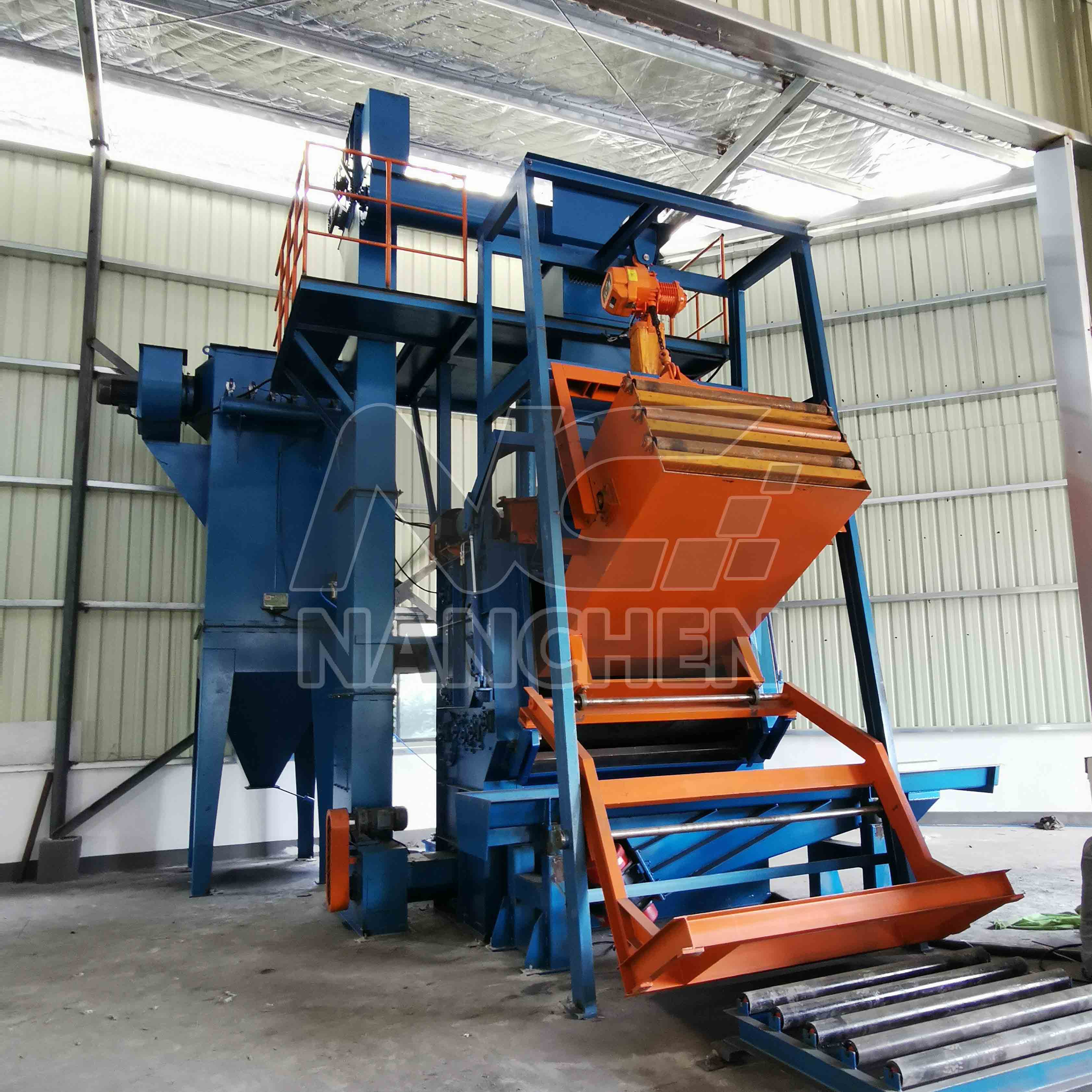 QR3220 crawler type automatic feeding shot blasting machine