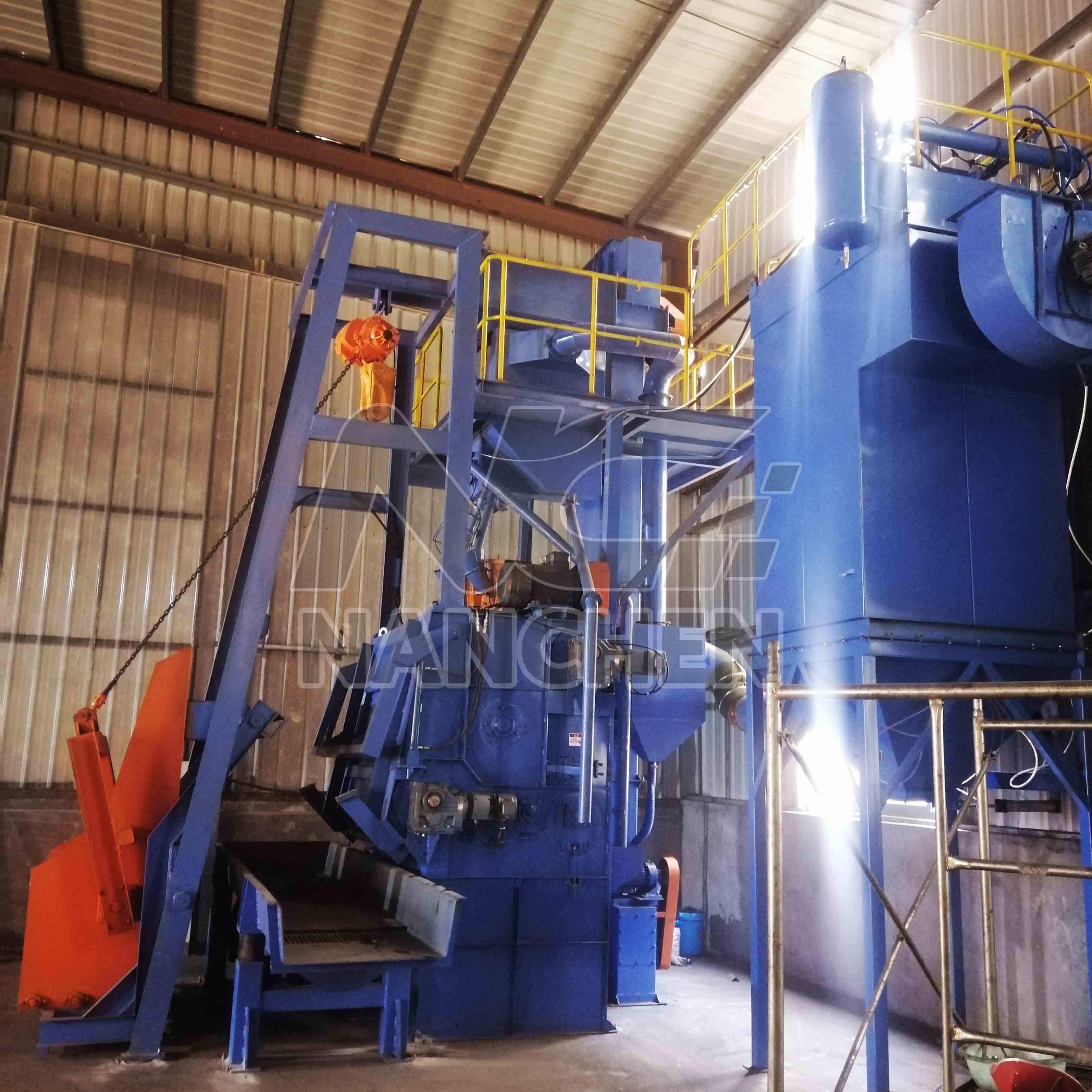 QR3220 crawler type automatic feeding shot blasting machine