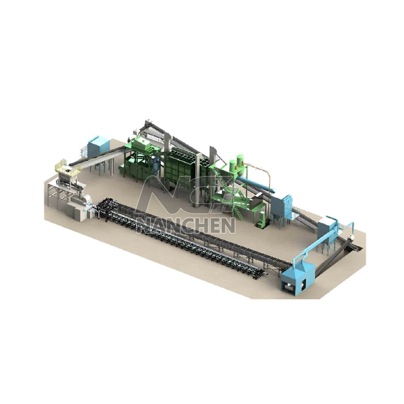 Horizontal flaskless sand molding line and 30T/h sand processing line