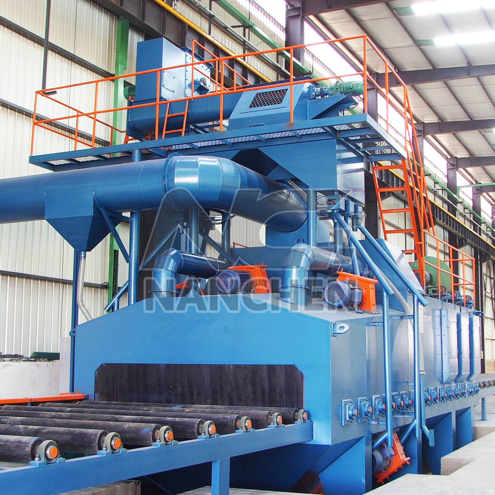 Q69 roller through shot blasting machine